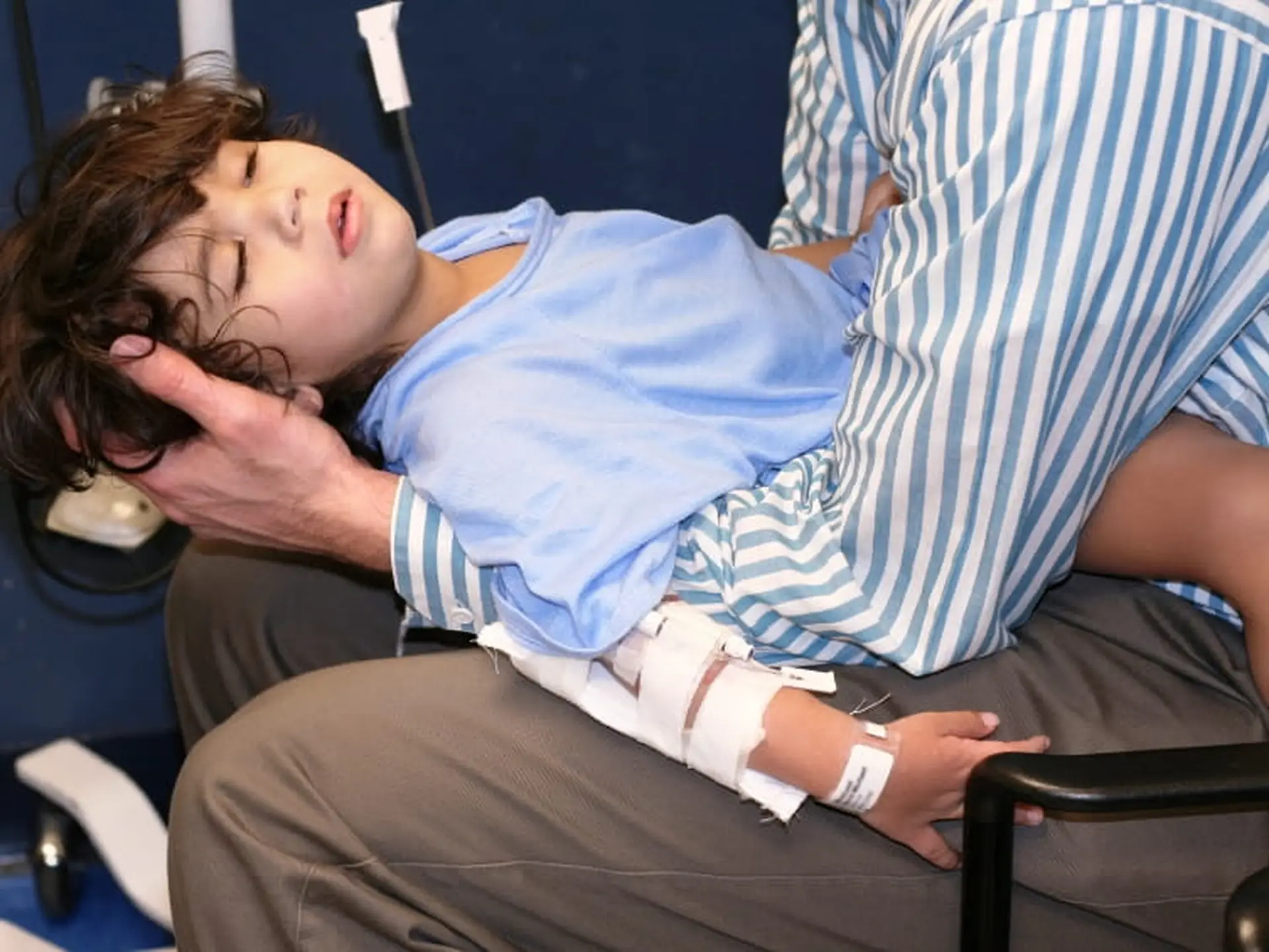 sleeping child in hospital