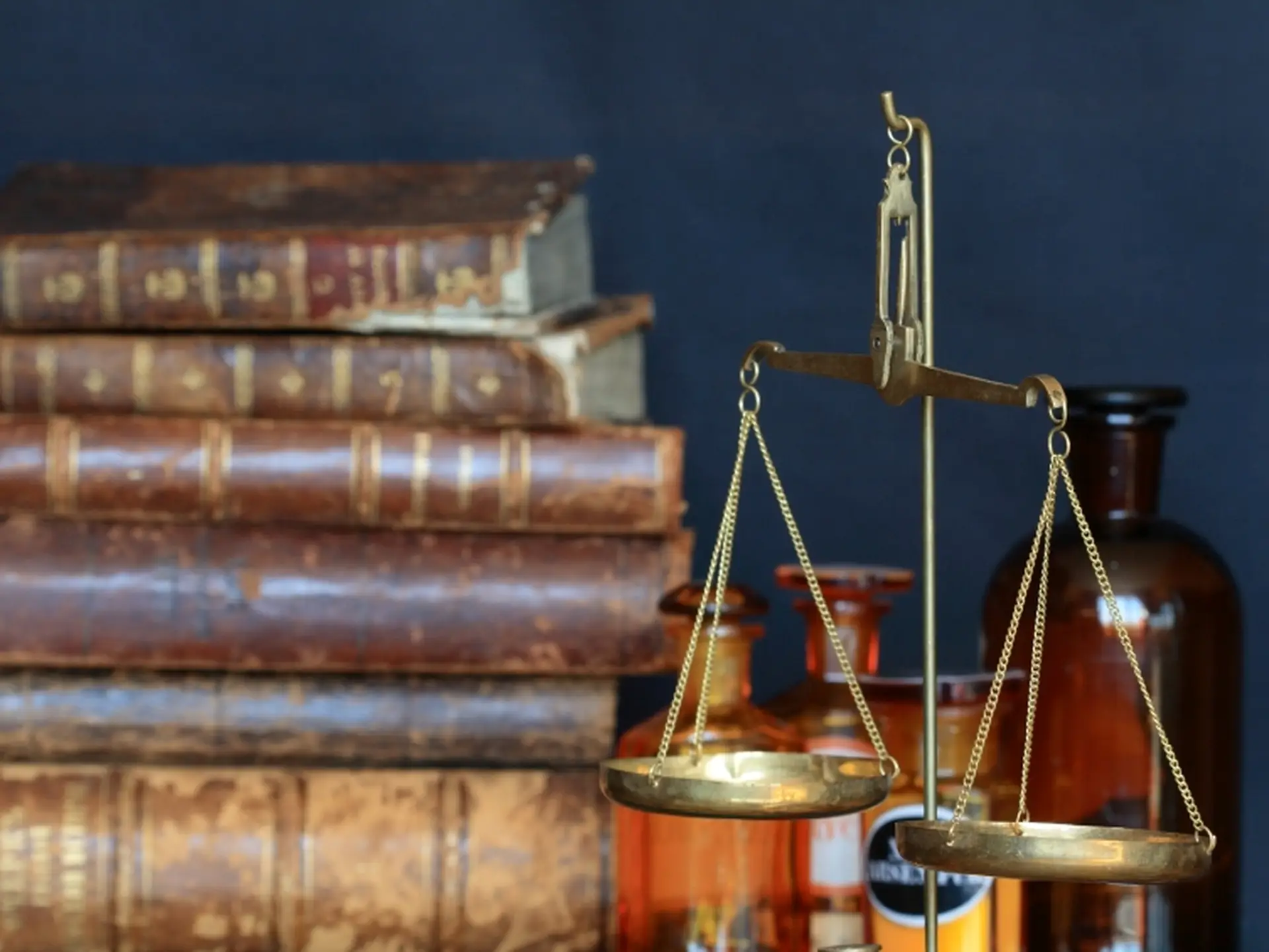 Old fashion scale and books